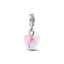 Charm-Anhänger Mum Schillerndes Herz Opal Silber