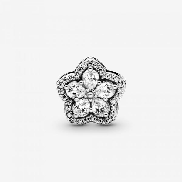 Pavé-Charm Funkelnde Schneeflocke Silber