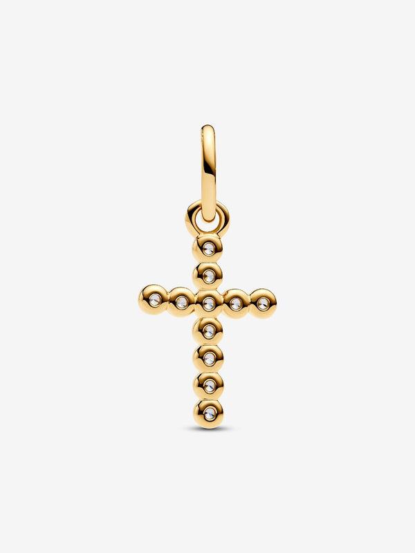 Kreuz Charm-Anhänger 14 Karat Vergoldung