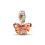 Charm-Anhänger Schmetterling Murano Gelb Rosé