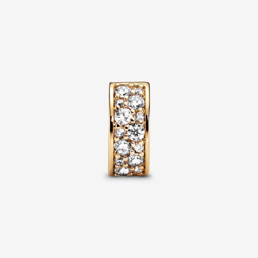 Clip-Charm Pavé Zirkonia 14k Vergoldet