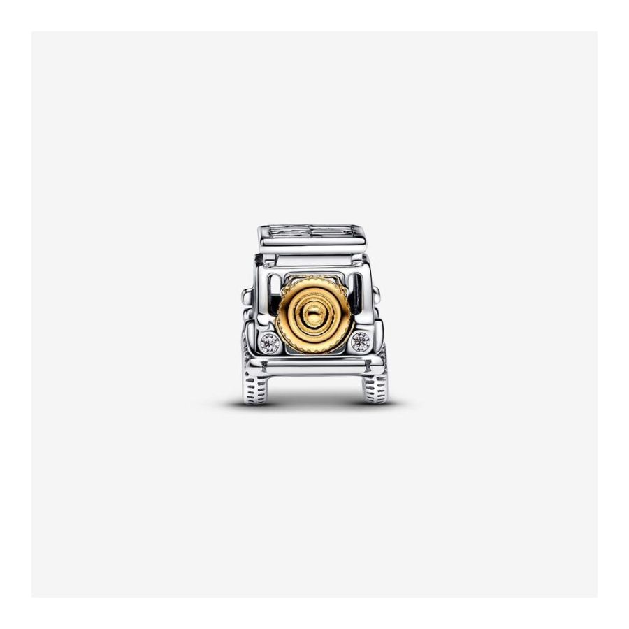 Charm Abenteuerauto Silber Vergoldet