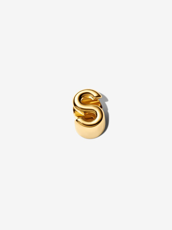 Buchstabe S Alphabet-Mini-Charm 14 Karat Vergoldung