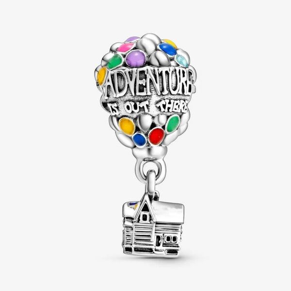 Charm Oben Haus und Ballon Silber