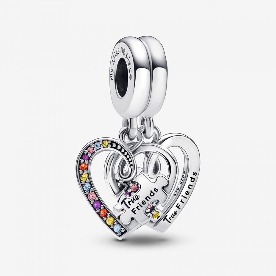 Charm-Anhänger Puzzle Herzen Freundschaft Sterling-Silber Hauptbild