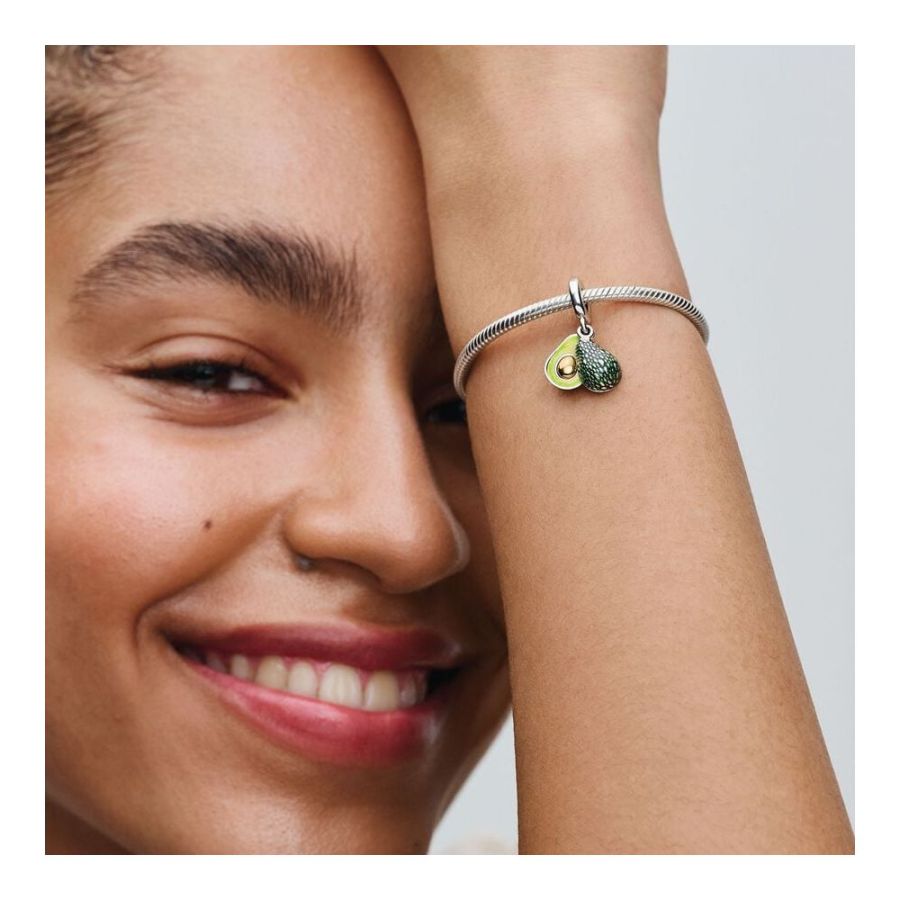 Charm-Anhänger Avocado Grün Sterling-Silber Vergoldet Zweitbild