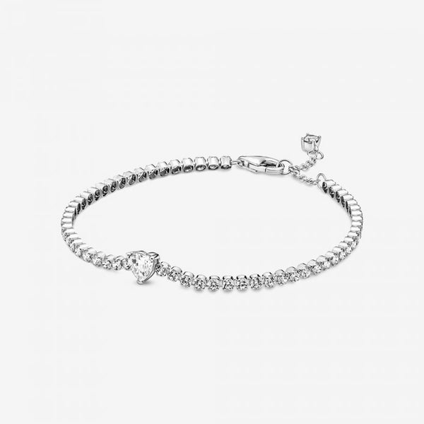 Tennisarmband Funkelndes Herz Zirkonia Silber