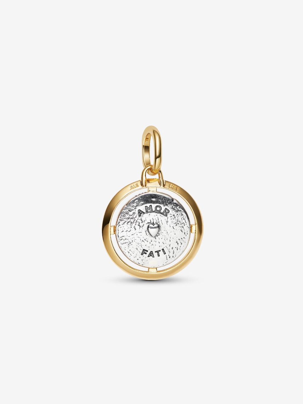 Amor Medaillon-Charm Sterling-Silber, 14 Karat Vergoldung