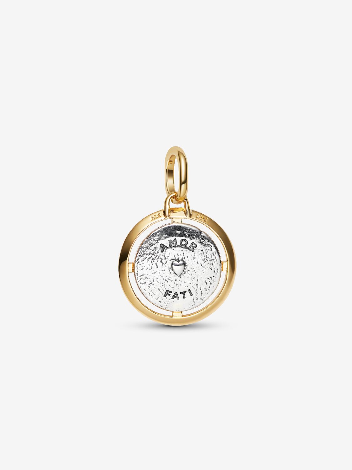 Amor Medaillon-Charm Sterling-Silber, 14 Karat Vergoldung