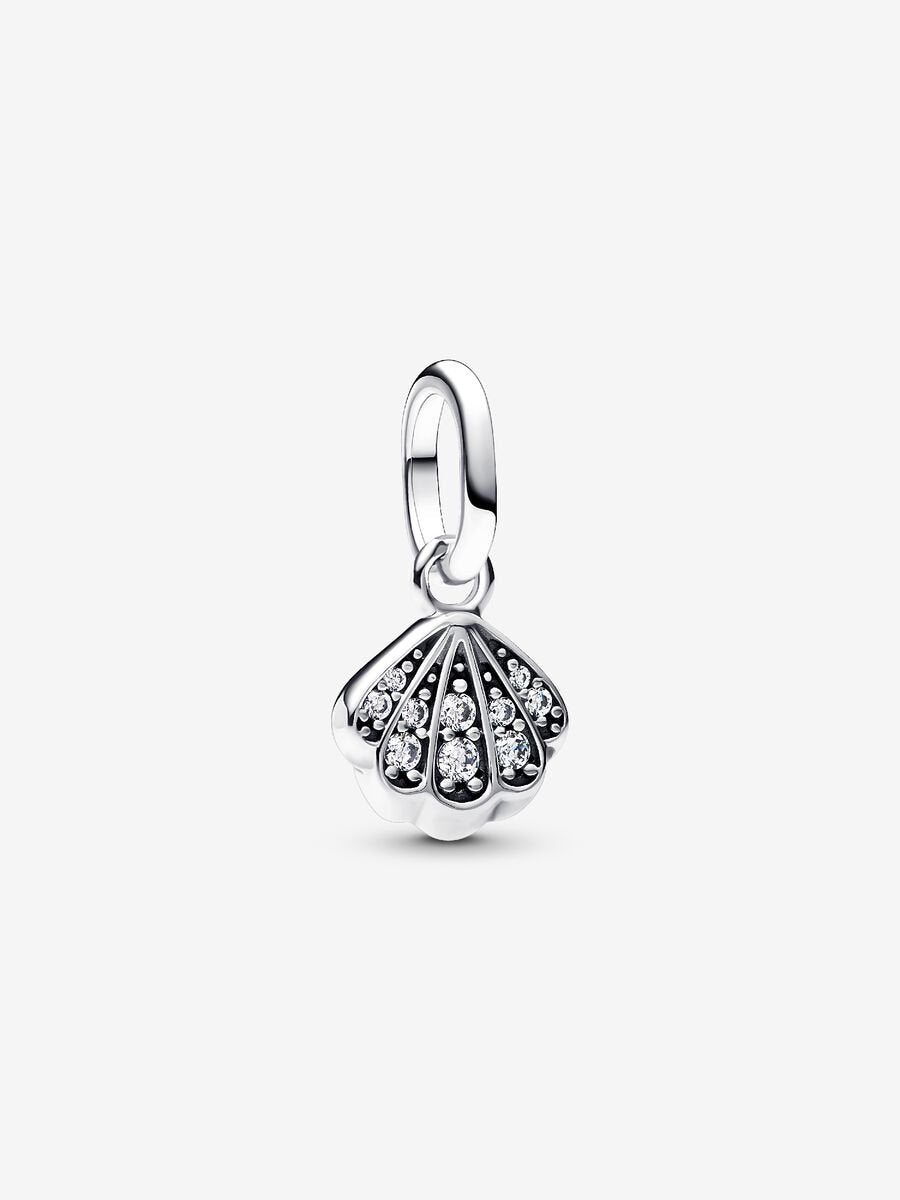 Funkelnde Muschel Mini-Charm-Anhänger Sterling-Silber