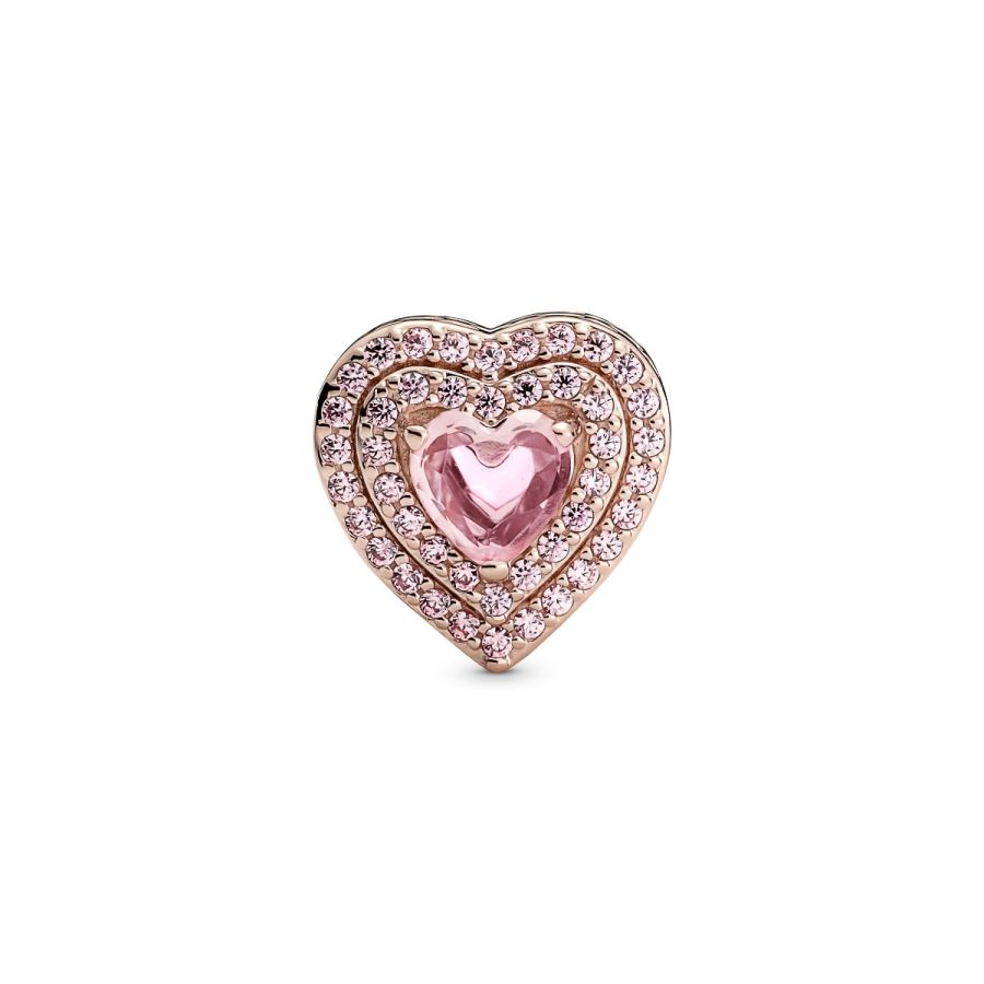 Charm Funkelndes Mehrstufiges Herz 14k Rosé Vergoldet Zweitbild