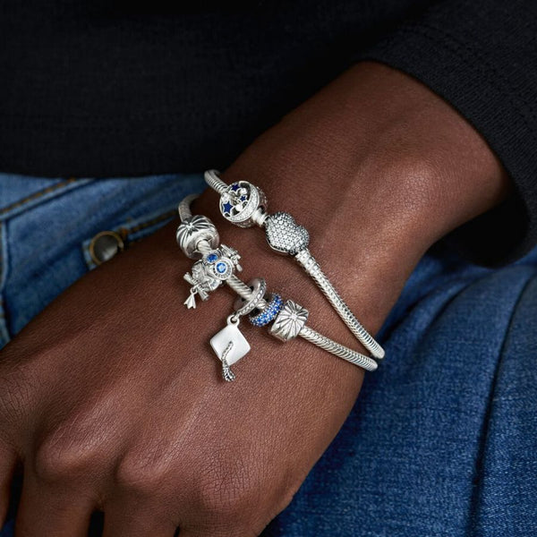 Charm-Anhänger Schulabschluss-Mütze Sterling-Silber