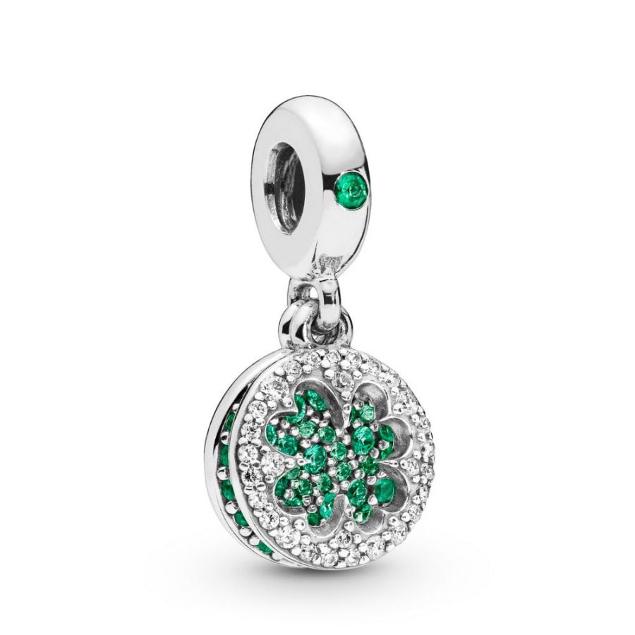 Charm-Anhänger Dazzling Clover Silber
