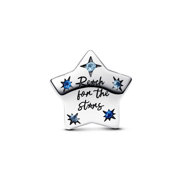 Charm Auffälliges Funkelndes Stern Blau Silber