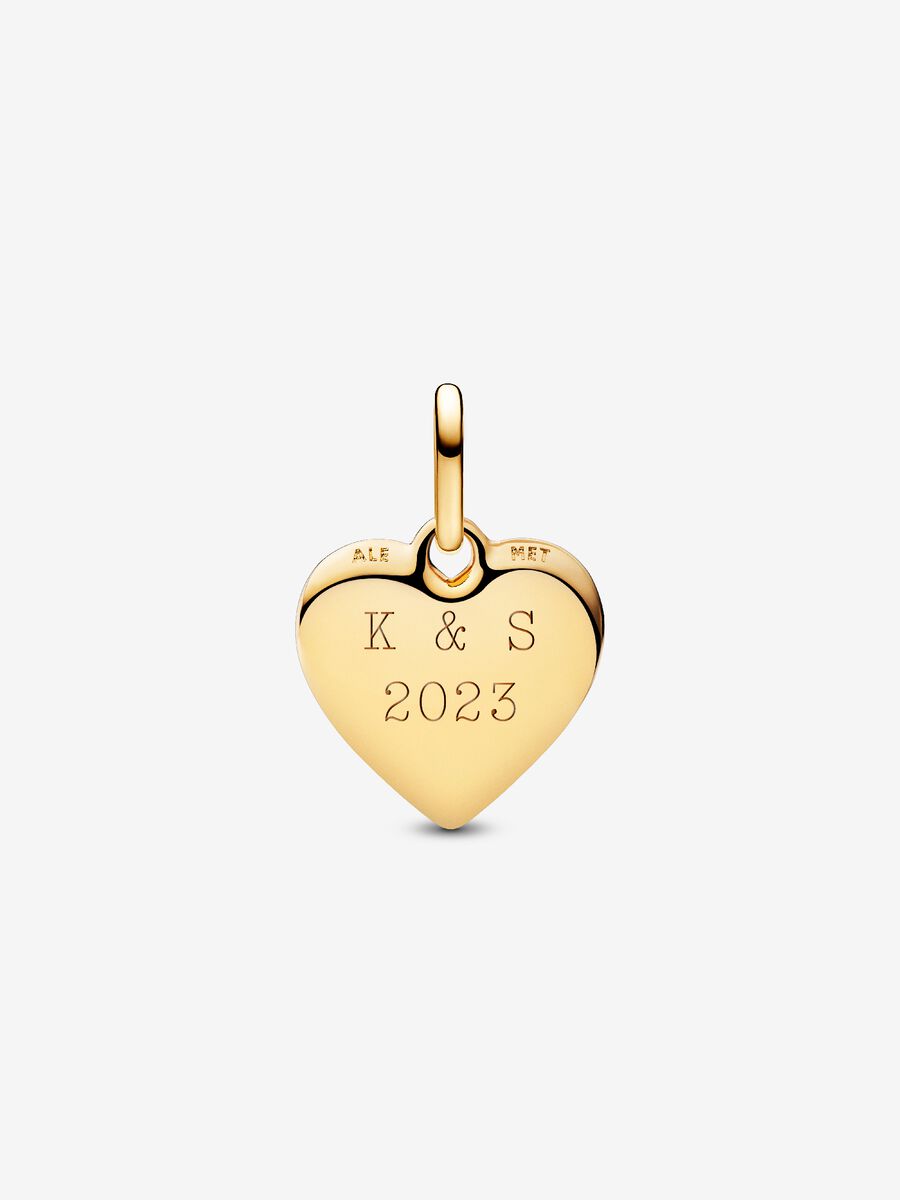 Gravierbares Herz Medaillon-Charm 14 Karat Vergoldung