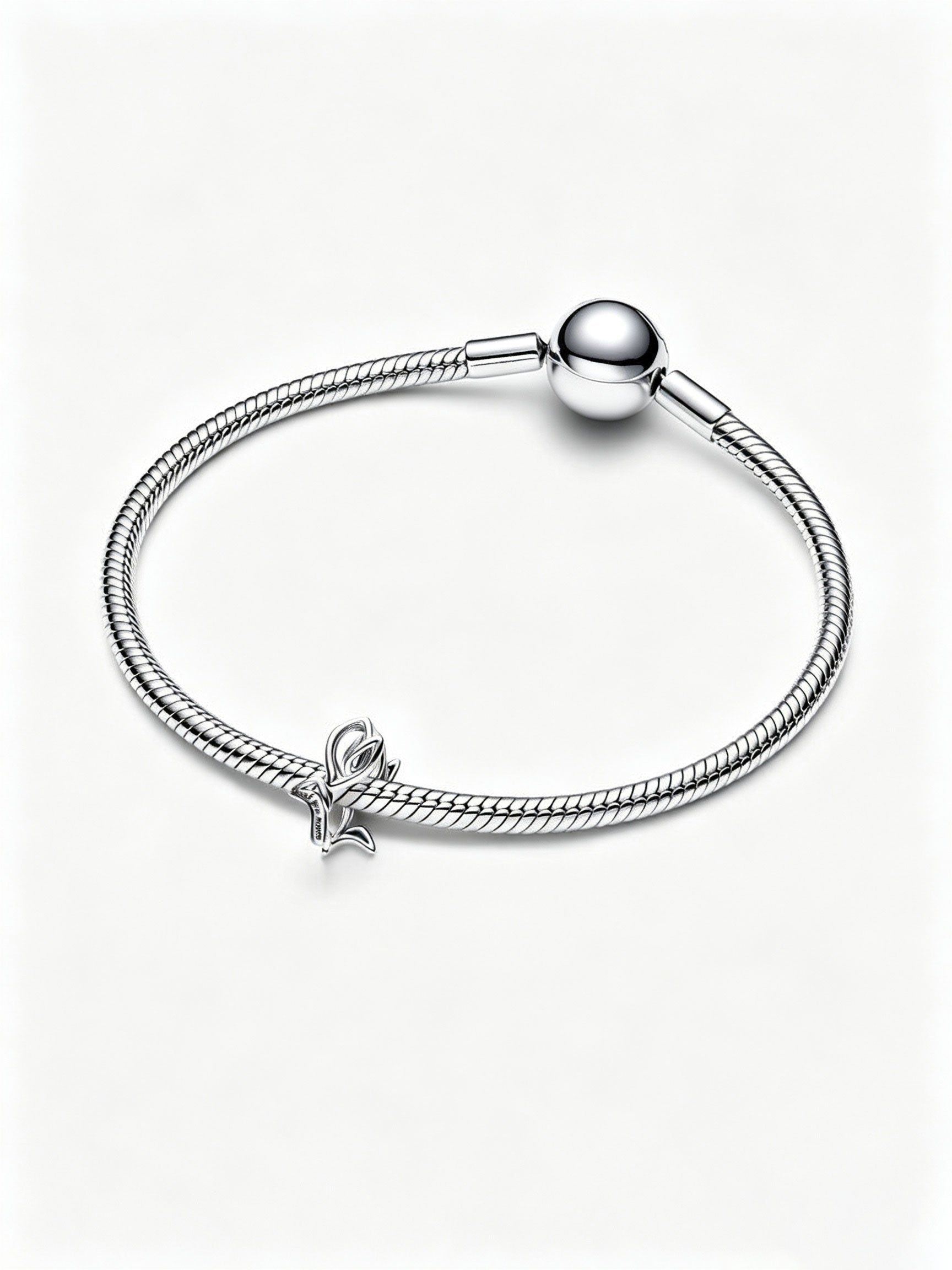 Tulpe Offen gearbeitetes Charm Sterling-Silber