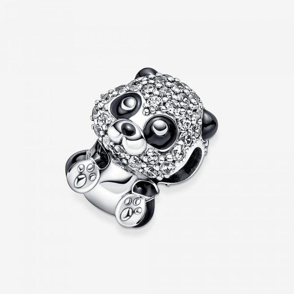 Charm Funkelnder Süßer Panda Sterling-Silber