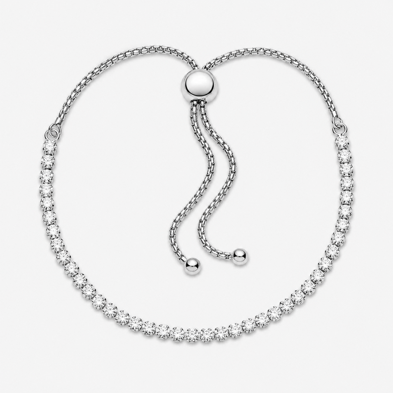 Schiebe-Tennisarmband Funkelnd Sterling-Silber Zweitbild