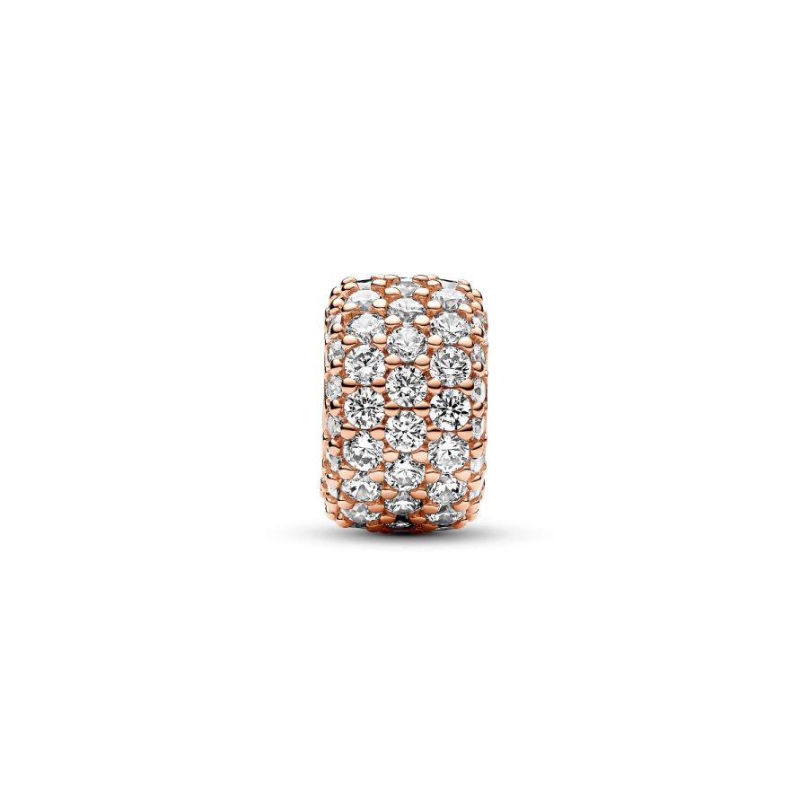 Charm Funkelndes Dreireihiges Pavé Zirkonia Rosévergoldet