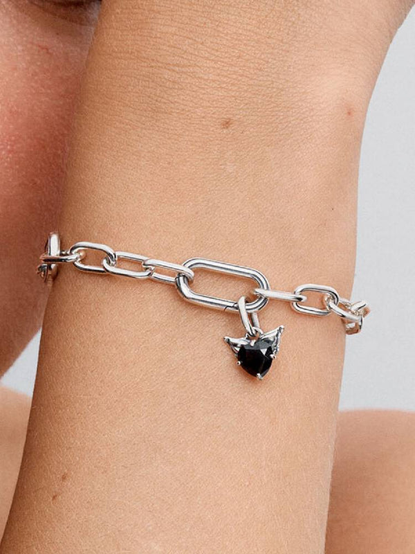 Geflügeltes Herz Mini-Charm-Anhänger Sterling-Silber