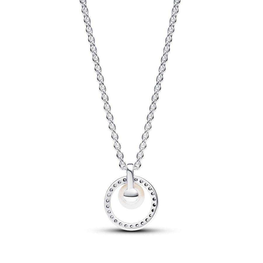 393165C01 Halskette Süßwasserzuchtperle Zirkonia Silber