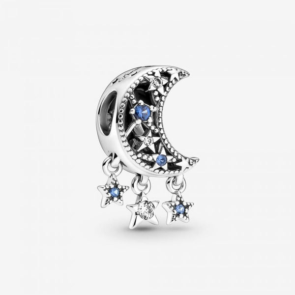 Charm Stern & Mondsichel Zirkonia Sterling-Silber