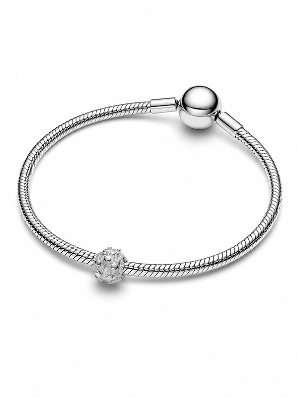 Strukturierter Marienkäfer Mini-Charm Sterling-Silber