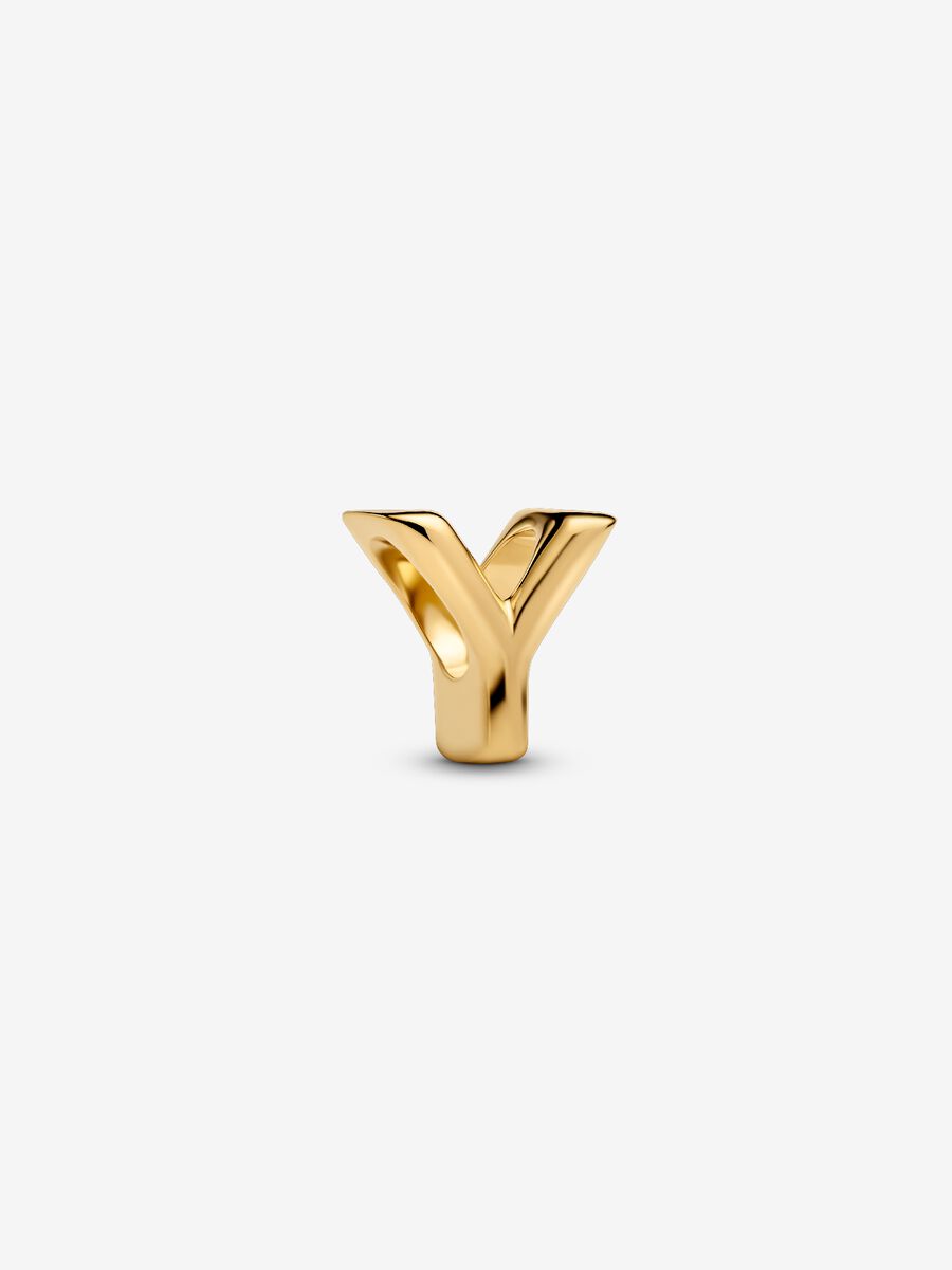 Buchstabe Y Alphabet-Mini-Charm 14 Karat Vergoldung Hauptbild