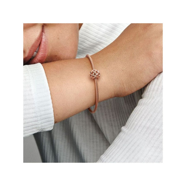 Charm Offen Unendlichkeits-Symbol Zeichen Rosévergoldet