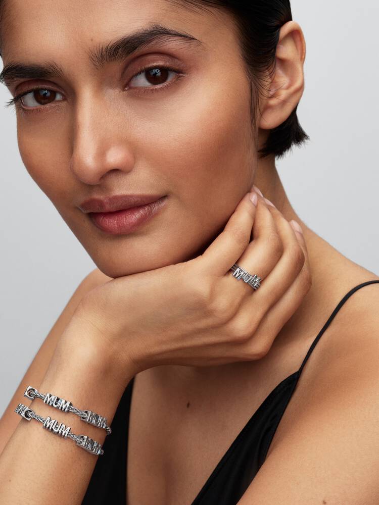 Wendbares Mum-Charm Sterling-Silber