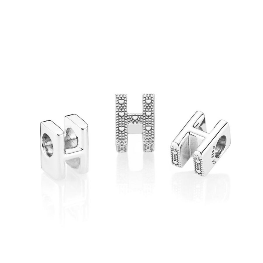 Charm Buchstabe Letter H Silber Zweitbild