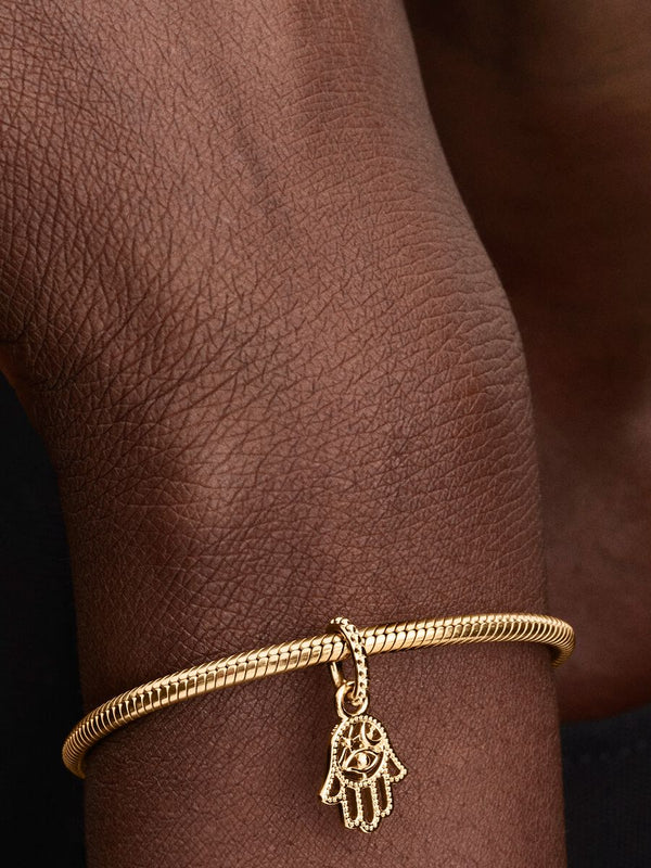 Hand der Fatima Charm-Anhänger 14 Karat Vergoldung