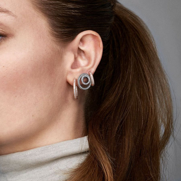 Creolen Funkeln und Herzen 14k Rose Gold Plattiert