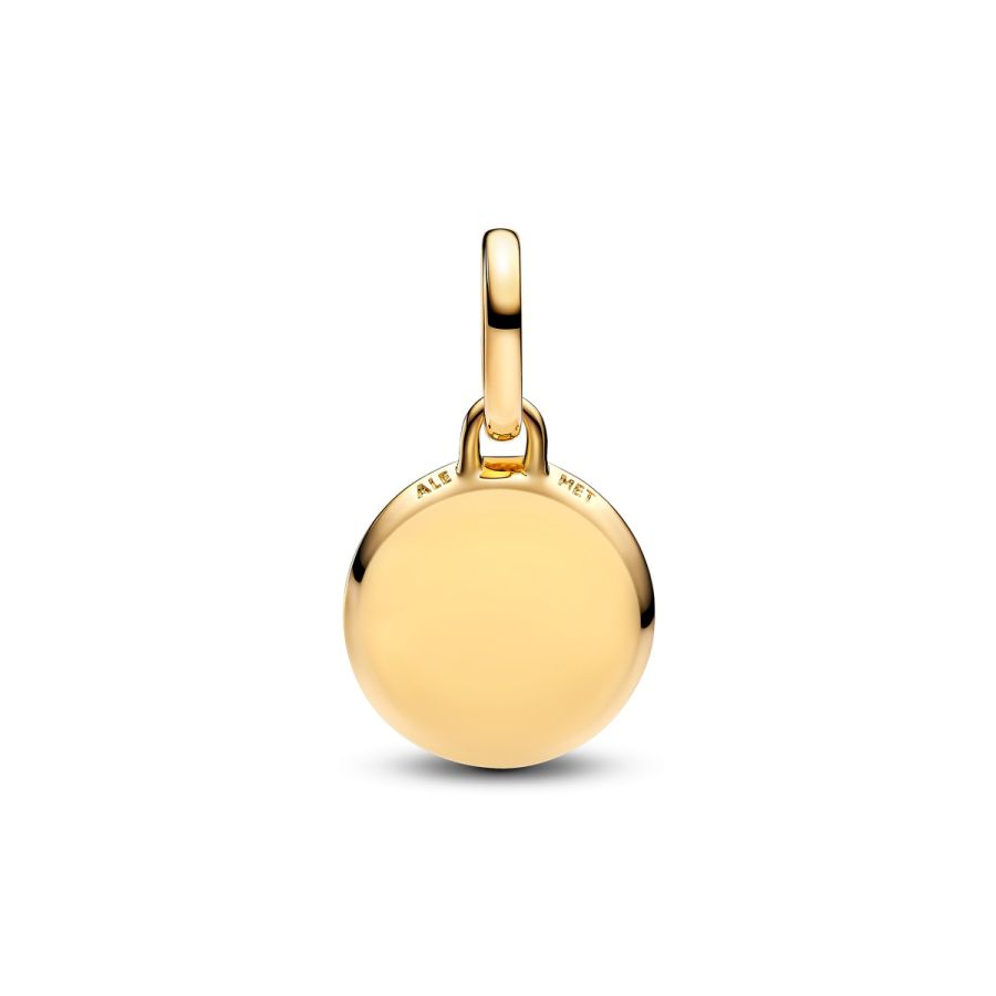 Mini-Medaillon-Charm Grün Gravierbar Vergoldet 763389C01