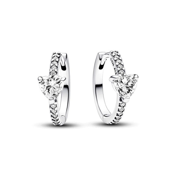 Creolen Ohrringe Funkelndes Herz Zirkonia Sterlingsilber