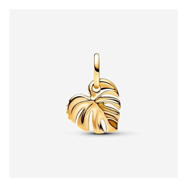 Charm-Anhänger Monstera Blatt Zirkonia Vergoldet