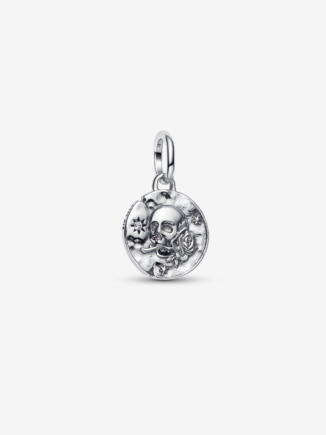 Totenkopf Medaillon-Charm Sterling-Silber