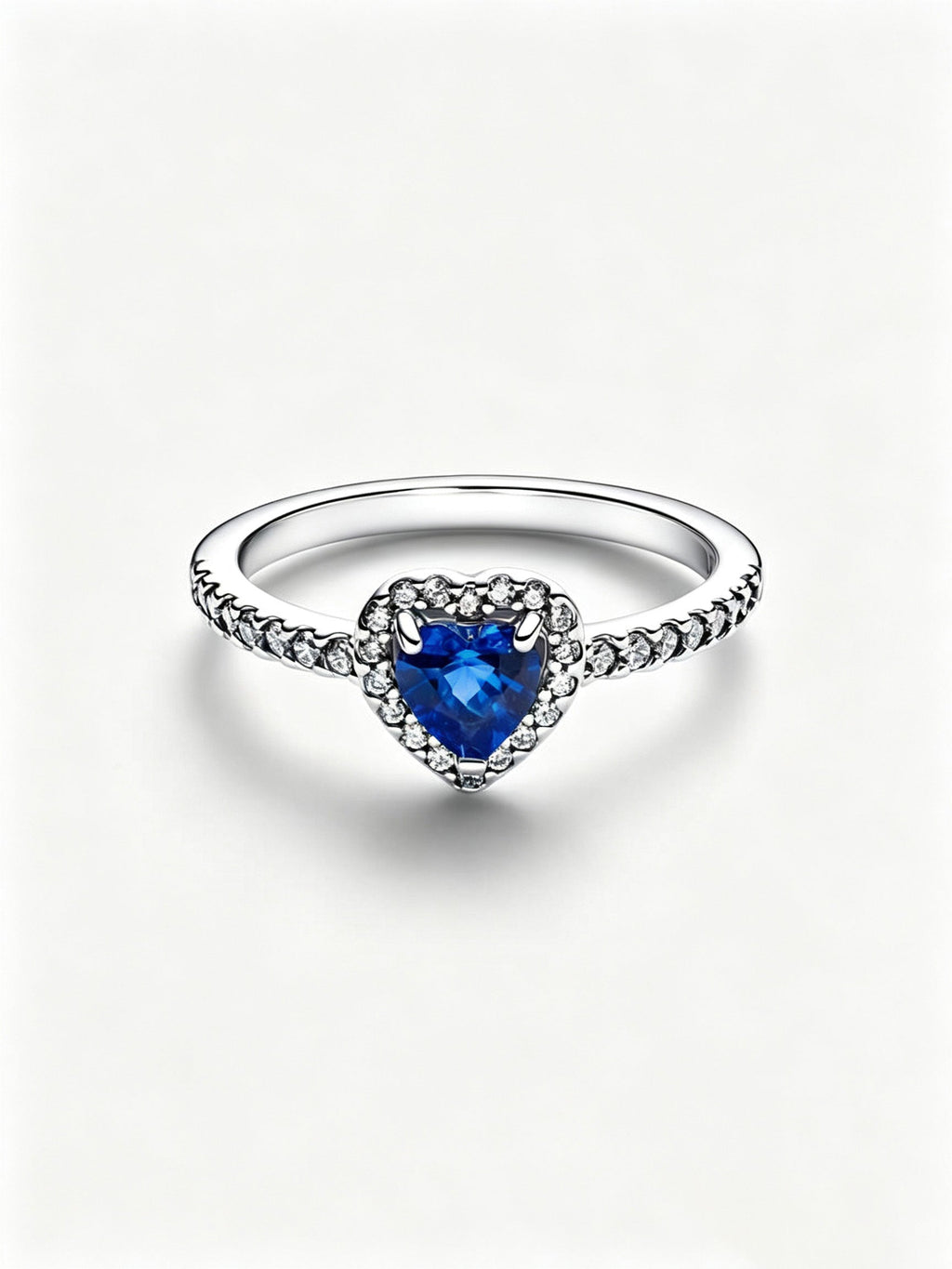Erhabenes Prinzessinnenblaues Herz Ring Sterling-Silber
