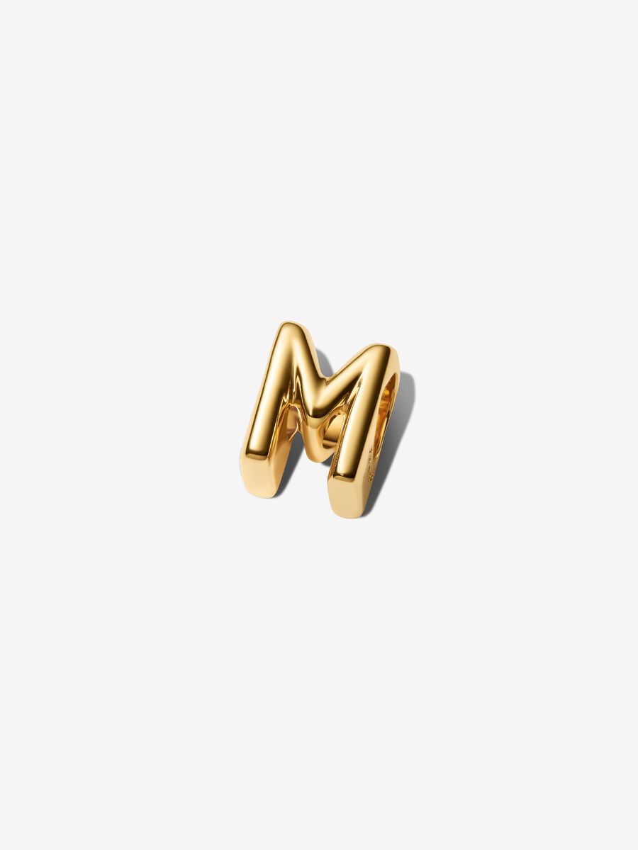 Buchstabe M Alphabet-Mini-Charm 14 Karat Vergoldung