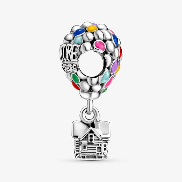 Charm Oben Haus und Ballon Silber