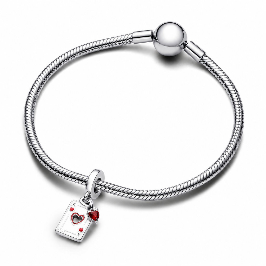 Charm-Anhänger Villains Herzkönigin Kristall Silber