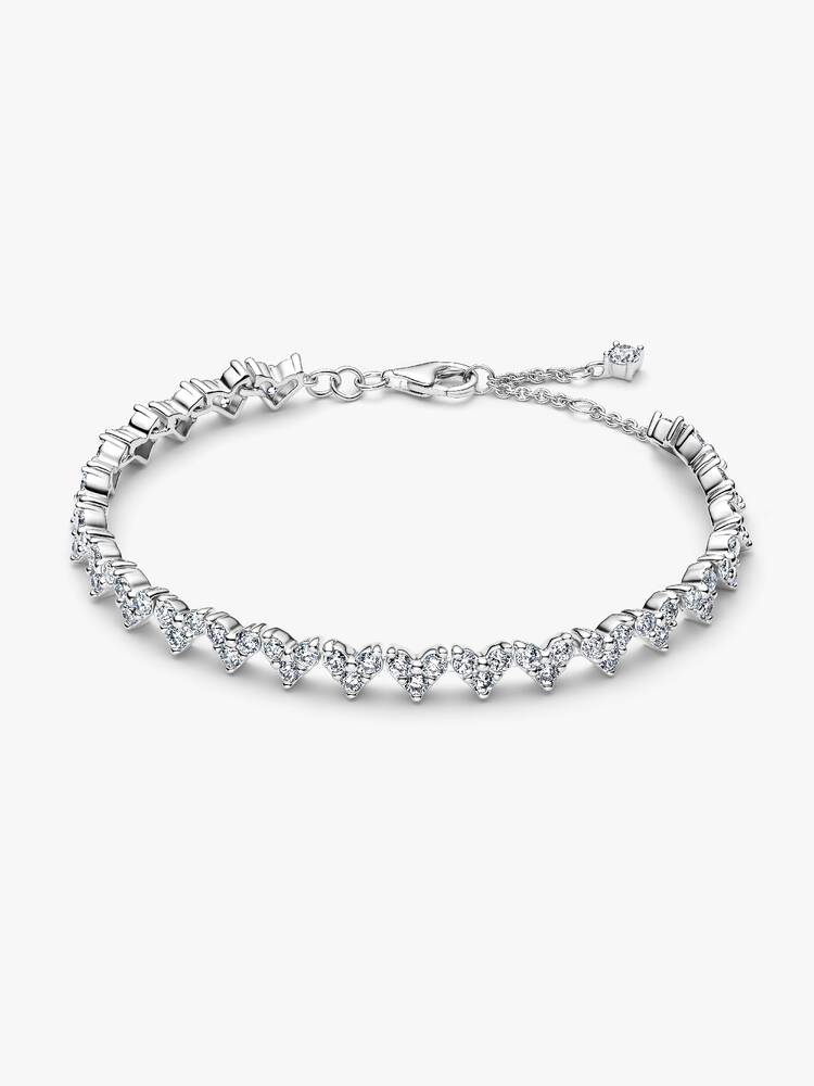 Drei Steine Herz Armband Sterling-Silber