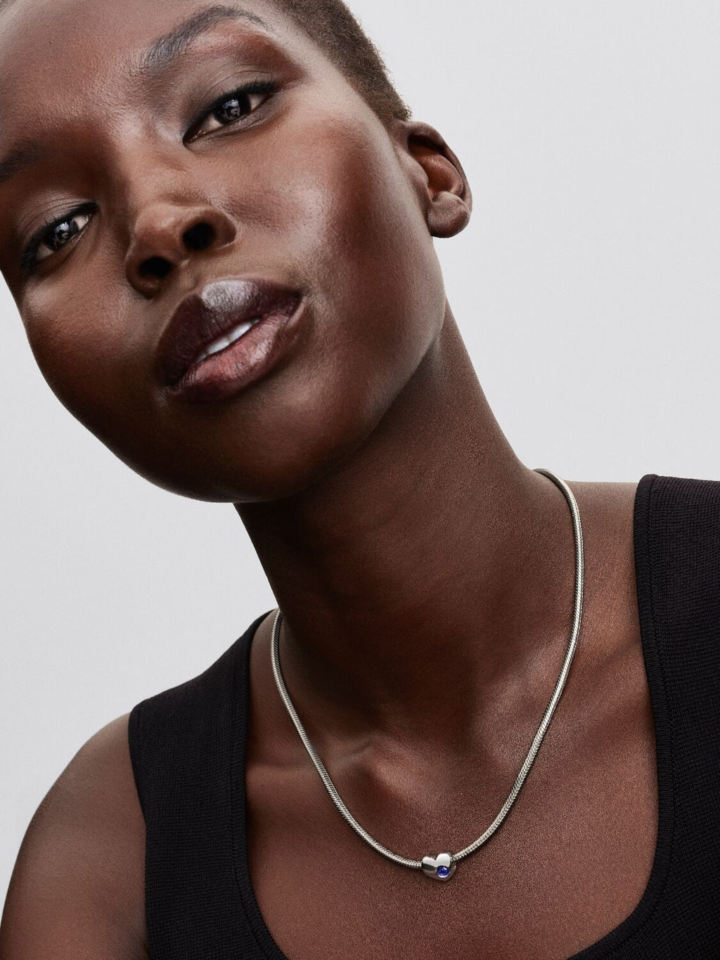 Gravierbares Blauer Stein Herz-Charm Sterling-Silber