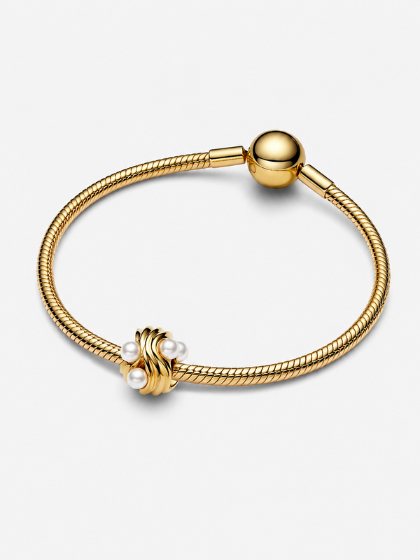 Abstrakter Wellen Charm 14 Karat Vergoldung