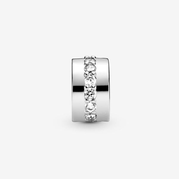 Charm Clip Glänzendes Band Sterling-Silber