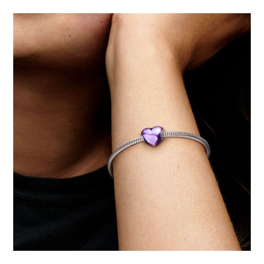 Charm Violettes Metallic-Herz Sterling-Silber