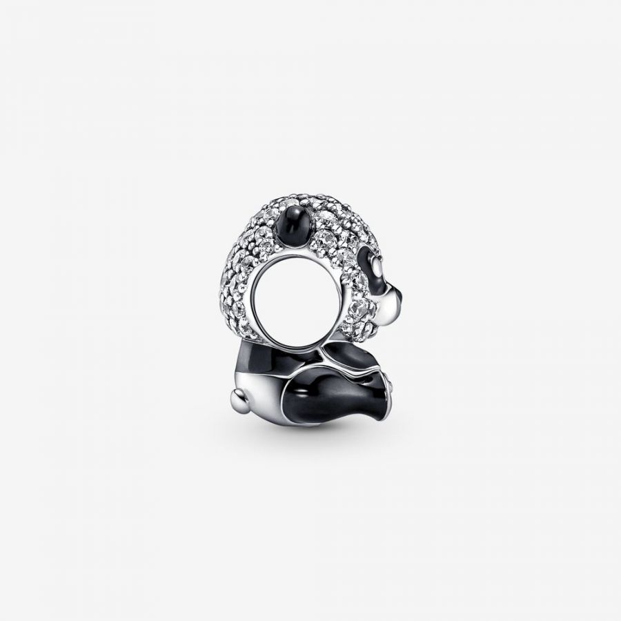 Charm Funkelnder Süßer Panda Sterling-Silber