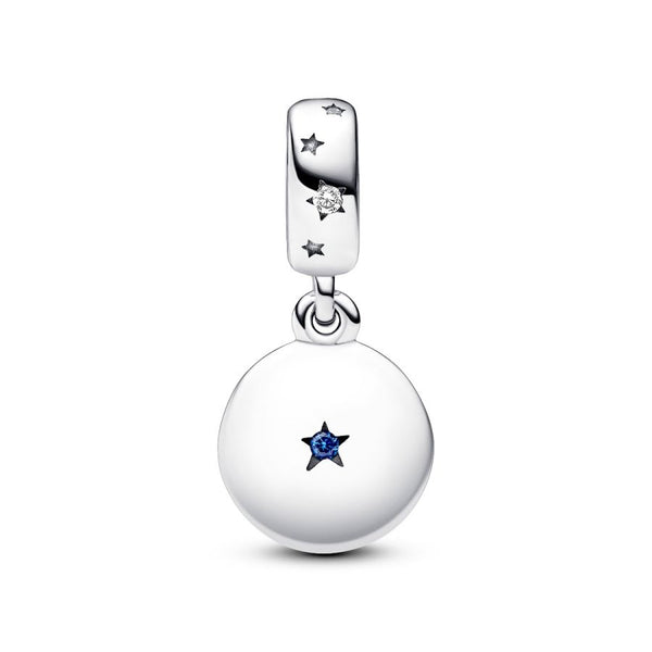 Charm-Anhänger Geliebte Familie Zirkon Blaue Kristalle Silber