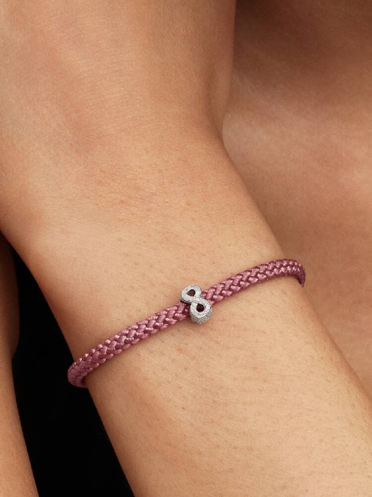 Strukturiertes Unendlichkeits-Symbol Mini-Charm Sterling-Silber
