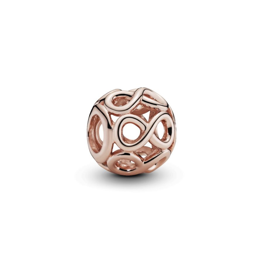Charm Offen Unendlichkeits-Symbol Zeichen Rosévergoldet